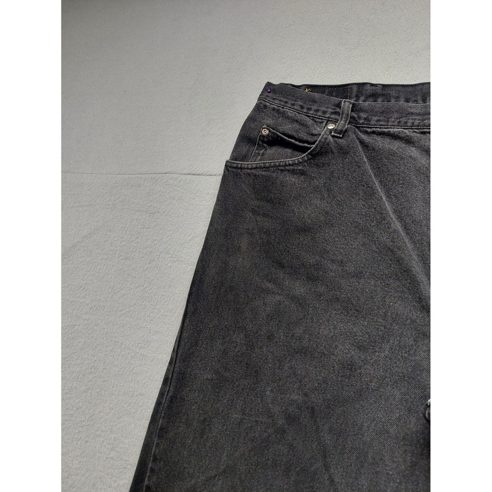 Wrangler Men Denim Jeans 42X30 Black Zip Button 5 Pockets High Rise Logo Outdoor - Picture 3 of 16